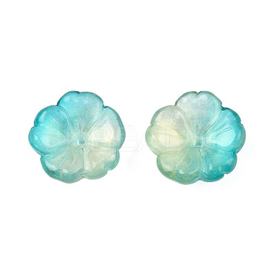 Transparent Spray Painted Glass Beads GLAA-Q089-003-G001-1