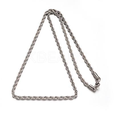 304 Stainless Steel Rope Chain Necklaces NJEW-M151-26-1