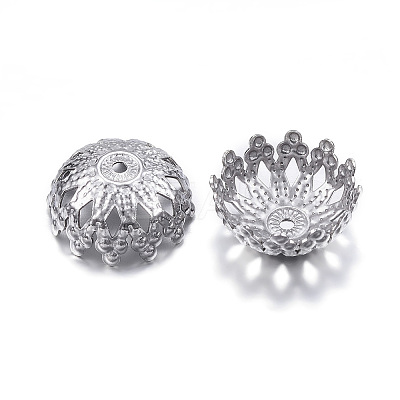 Tarnish Resistant 304 Stainless Steel Flower Fancy Bead Caps LS-STAS-G127-03P-1