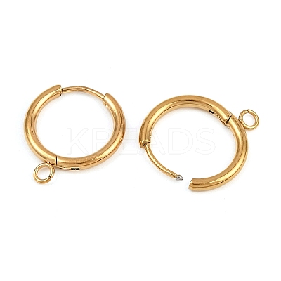 304 Stainless Steel Hoop Earring Findings X-STAS-B095-01G-1