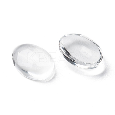 (Old Sku: GGLA-G010)Transparent Oval Glass Cabochons GGLA-R022-14x10-1