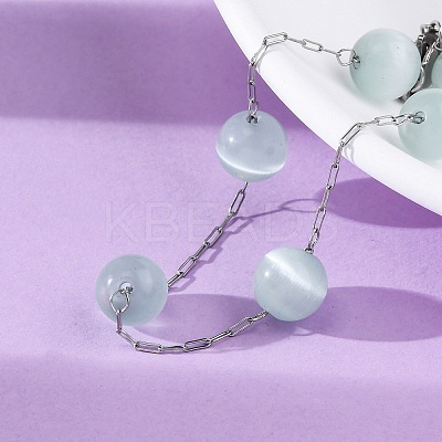 304 Stainless Steel Cable Chain Bracelets BJEW-C094-01P-05-1
