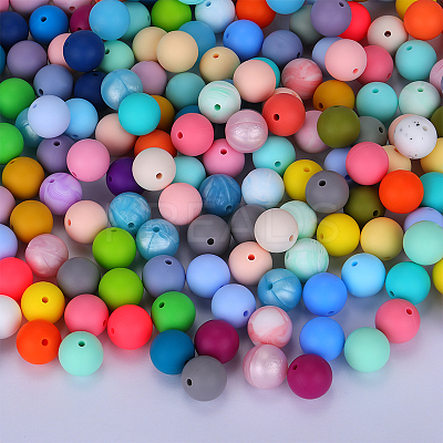 Round Silicone Focal Beads SI-JX0046A-96-1