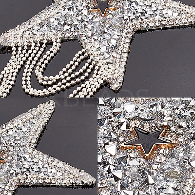 4 Pcs 4 Style Sparkling Rhinestone Iron on Patches DIY-GF0005-21-1