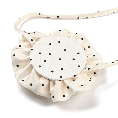 Polka Dot Pattern Fabric Rose Tie Choker Necklaces for Women NJEW-Z022-01A-1