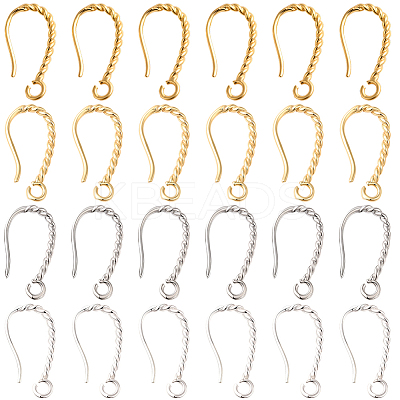 40Pcs 4 Colors Long-Lasting Plated Brass Ear Wire KK-SC0006-51-1