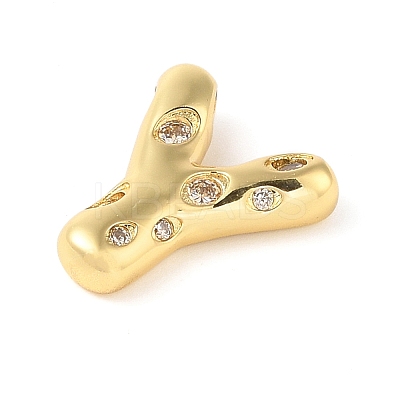 Brass Micro Pave Clear Cubic Zirconia Pendant KK-Z046-01G-Y-1