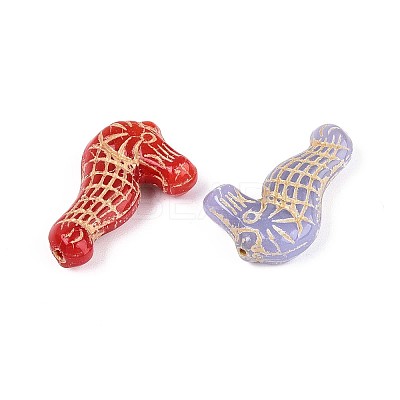 Sea Horse Glass Beads GLAA-T025-61M-1