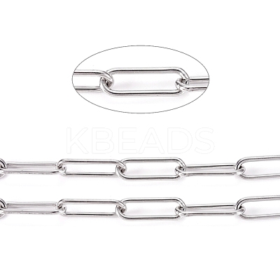 Non-Tarnish 3.28 Feet 304 Stainless Steel Paperclip Chains X-CHS-L022-02P-1