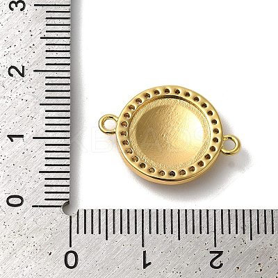Rack Plating Brass Micro Pave Clear Cubic Zirconia Connector Charms KK-K345-16G-1