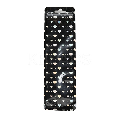 Rectangle Glitter Holographic Plastic Yin-yang Zip Top Gift Bags OPP-F004-01C-B01-1