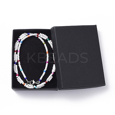 Glass Seed Beaded Necklaces NJEW-JN02596-02-1