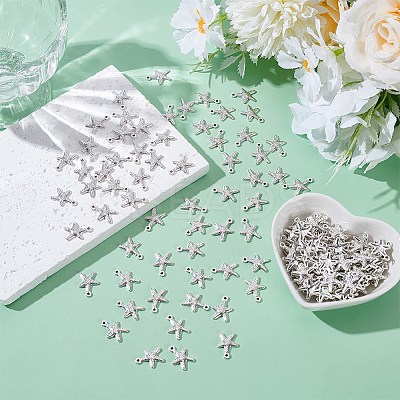 150Pcs Tibetan Style Alloy Starfish/Sea Stars Charms TIBEP-LP0001-01-1