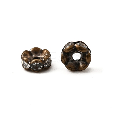 Brass Rhinestone Spacer Beads X-RB-A014-L6mm-01AB-NF-1