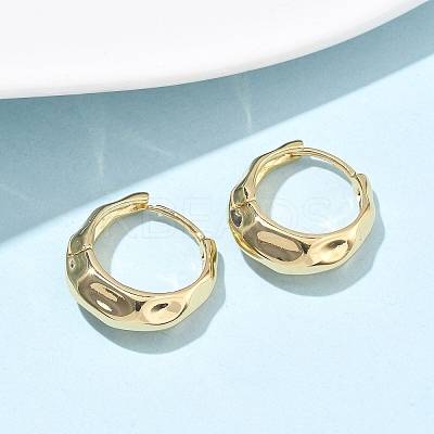 304 Stainless Steel Hammered Hoop Earrings for Women EJEW-U060-01B-G-1