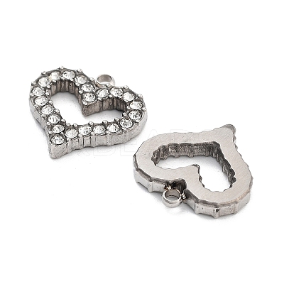 304 Stainless Steel Rhinestone Pendants STAS-S131-03P-1