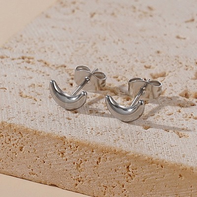 304 Stainless Steel Stud Earrings for Women LS-EJEW-G459-01B-P-1