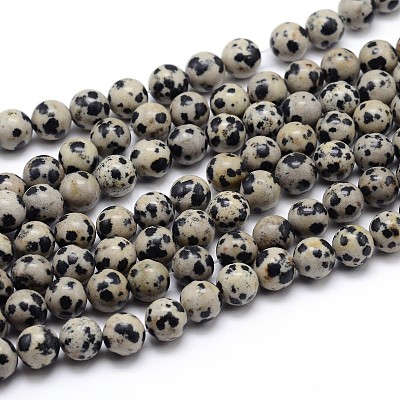 Natural Dalmatian Jasper Round Bead Strands X-G-J303-19-6mm-1