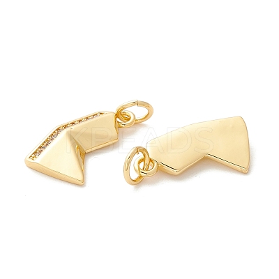 Rack Plating Eco-friendly Brass Micro Pave Clear Cubic Zirconia Pendants KK-D072-01G-K-NR-1