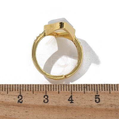 Rhombus Opalite Finger Rings RJEW-B113-01G-05-1