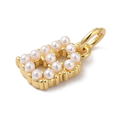 Rack Plating Brass with ABS Plastic Imitation Pearl Charms KK-B092-30B-G-1