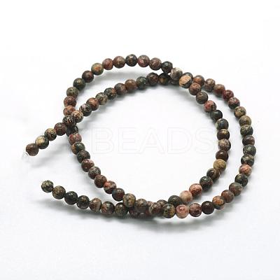 Natural Leopard Skin Jasper Beads Strands G-I199-23-6mm-1