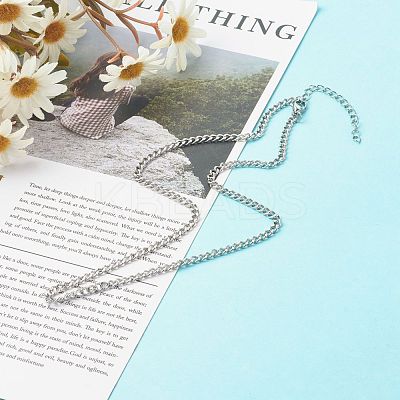 Non-Tarnish 304 Stainless Steel Curb Chain Necklaces NJEW-JN03637-1