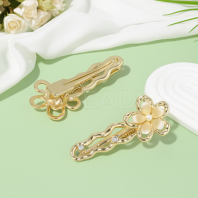 4Pcs 2 Colors Alloy Alligator Hair Clips OHAR-HY0001-06A-1