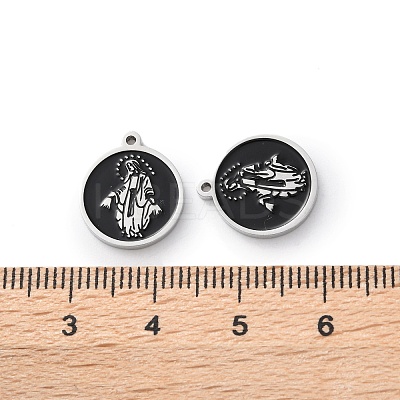 304 Stainless Steel Enamel Charms STAS-M102-19P-03-1