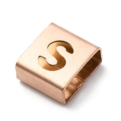 Ion Plating(IP) 304 Stainless Steel Square Slide Charms STAS-L132-10S-RG-1
