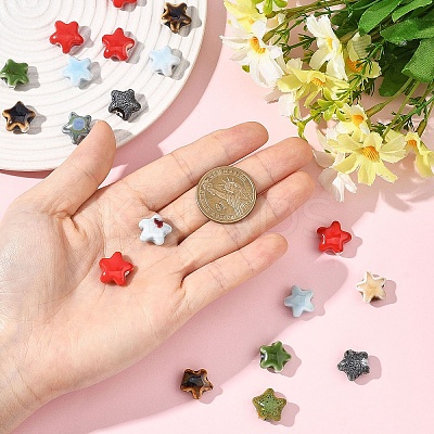 10Pcs Handmade Porcelain Beads PORC-YW0001-56-1