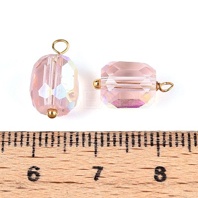 Electroplate Glass Barrel Charms STAS-N110-14G-1