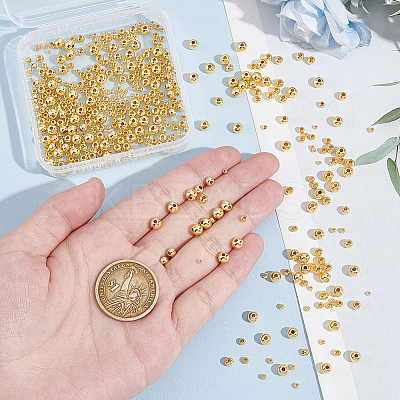 500Pcs 5 Styles Rack Plating Brass Spacer Beads FIND-UN0004-38A-1