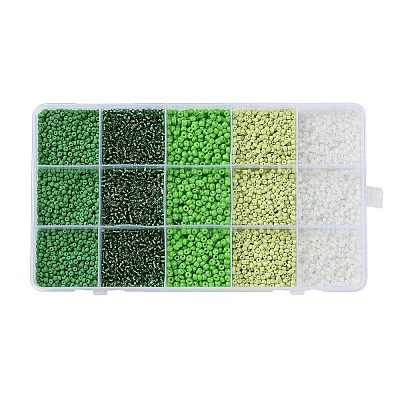 DIY 15 Grids ABS Plastic & Glass Seed Beads Jewelry Making Finding Beads Kits DIY-G119-02E-1