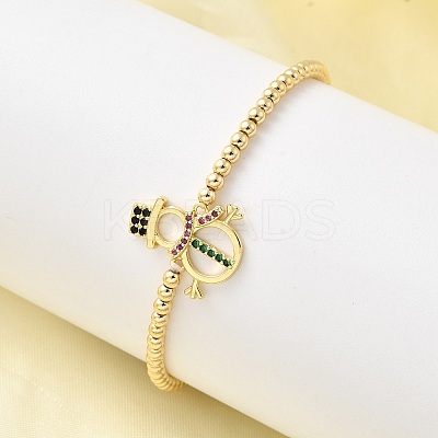 Christmas Brass Micro Pave Cubic Zirconia Link Bracelets BJEW-K289-01A-G-1