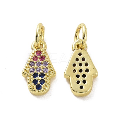 Brass Micro Pave Cubic Zirconia Charms KK-E068-VF089-1