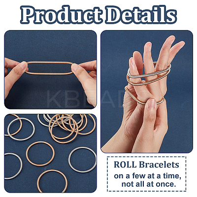 20Pcs 2 Colors Steel Wire Spring Stretch Bracelets Set BJEW-OC0001-18-1