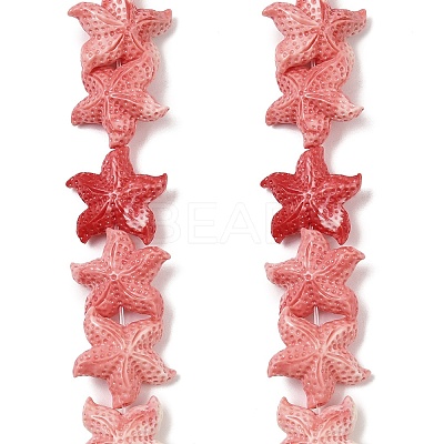 Synthetic Coral Dyed Beads Strands SHEL-Z003-04A-1