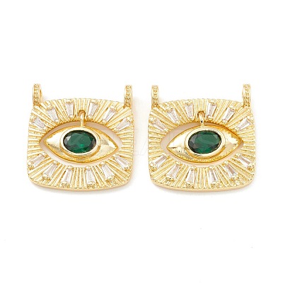 Rack Plating Brass Cubic Zirconia Pendants KK-D073-25G-05-1