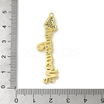 Rack Plating Brass Micro Pave Cubic Zirconia Connector Charms KK-C053-09G-1