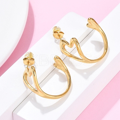 304 Stainless Steel Stud Earrings For Women EJEW-B114-04G-1