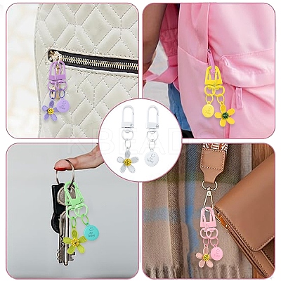 Spray Painted Alloy Pendant Decorations HJEW-YW00024-01-1