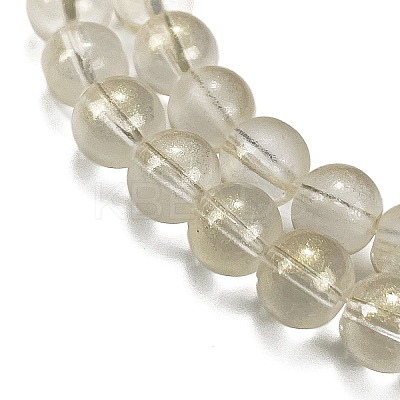 Frosted Transparent Glass Bead Strands X1-GLAA-P065-8mm-01-1