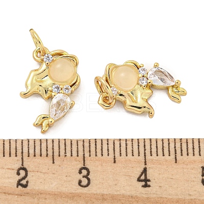 Natural White Jade Mermaid Pendants KK-Q814-21G-02-1