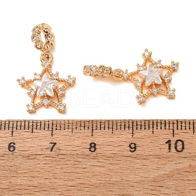Brass Pave Clear Cubic Zirconia European Dangle Charms CU-CBAEC99-26G-1