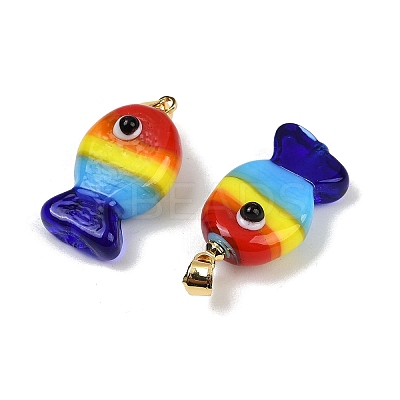 Handmade Lampwork Pendants X1-LAMP-A007-01G-05-1