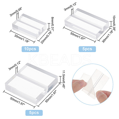 20Pcs 3 Style Transparent Acrylic Bases FIND-PH0007-03-1