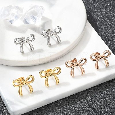 PVD Vacuum Plating 304 Stainless Steel Stud Earrings EJEW-C099-18M-1