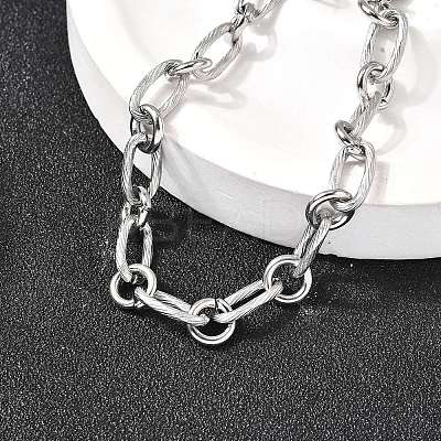 304 Stainless Steel Link Chain Bracelets for Women Men BJEW-A050-01P-1