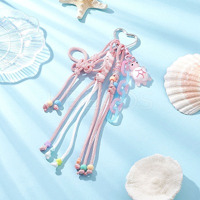 Polyester & Spandex Cord Ropes Pendant Decorations HJEW-JM03844-1